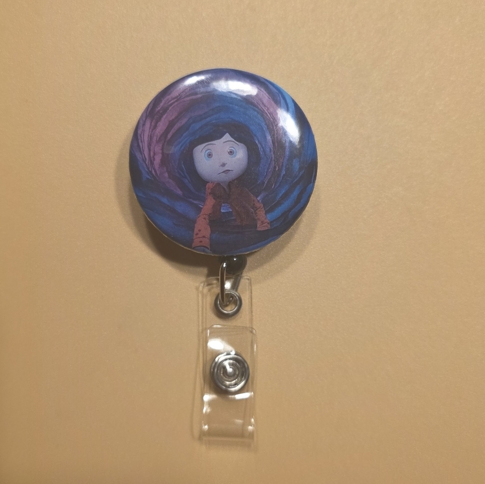 Coraline Badge Reel Handmade / Fanmade ID‎ Holder Other World Tunnel